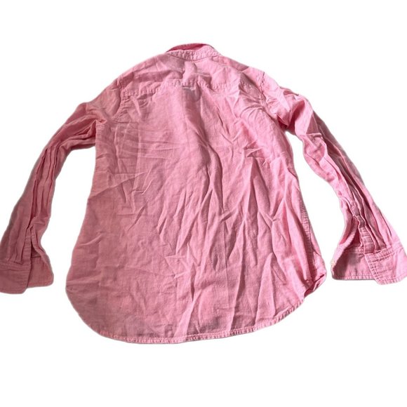 Gap boyfriend fit orange long sleeve button down size small - Picture 2 of 4